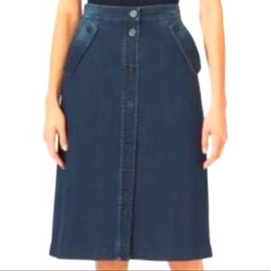 NWT Michael Kors Denim Midi Skirt - Size 2
